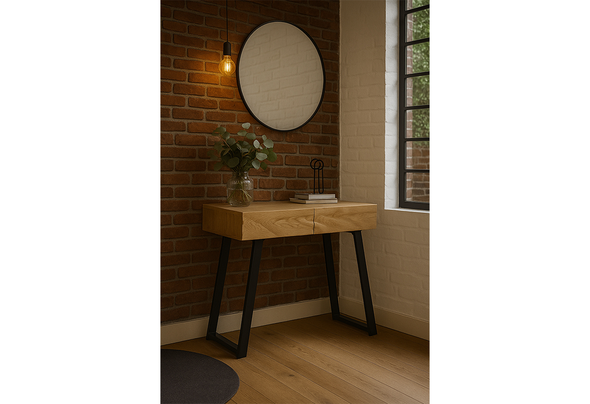 Απεικονίζεται το γραφείο σε δωμάτιο, με βιβλίο, βάζο και χάρτινο ποτήρι πάνω του.